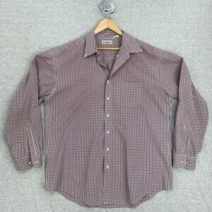 LL Bean Shirt Mens Extra Large Blue Red Check Button Up Long Sleeve Casual